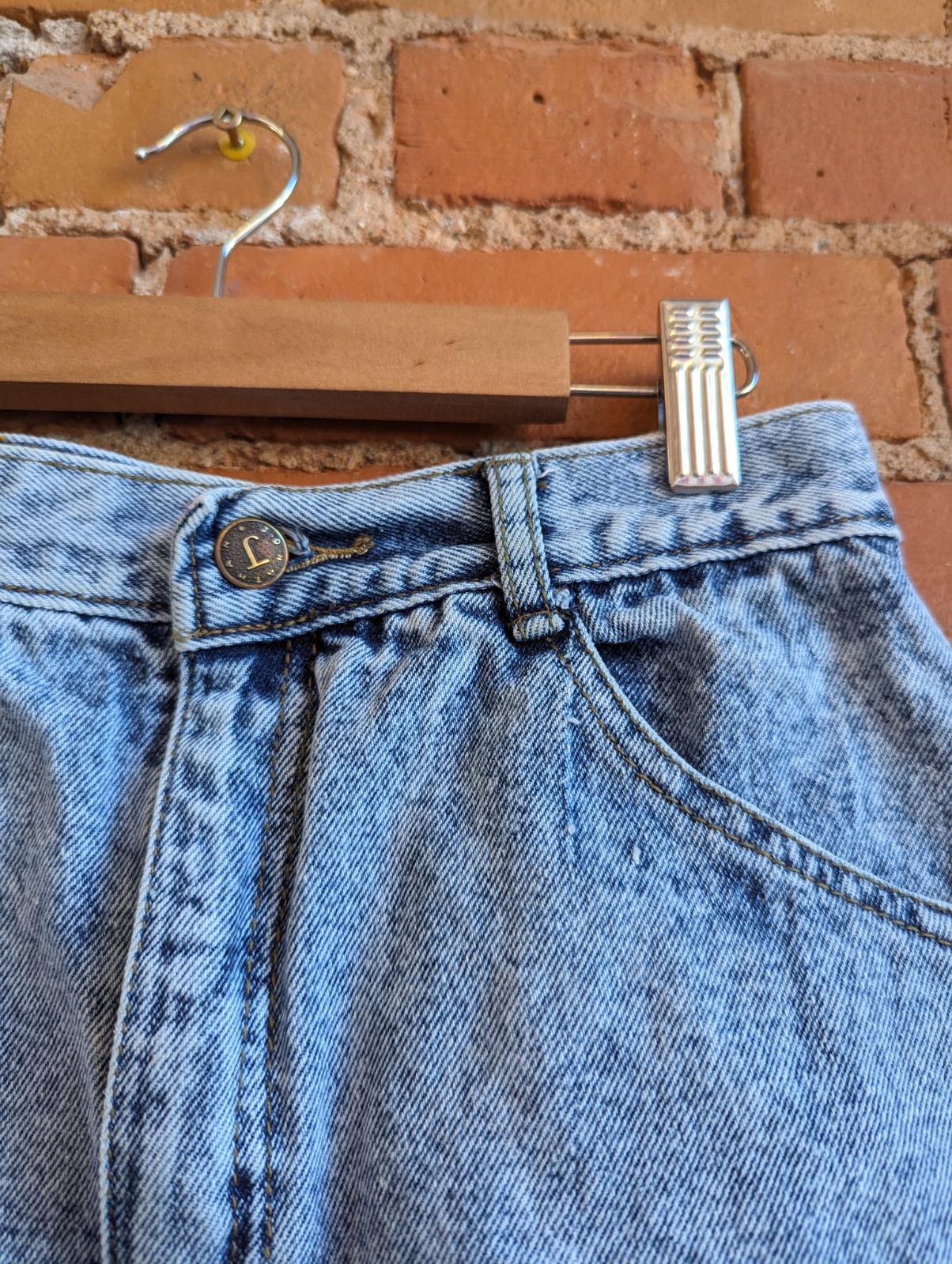 1980s Jonathan Light Acid Wash Denim Skirt