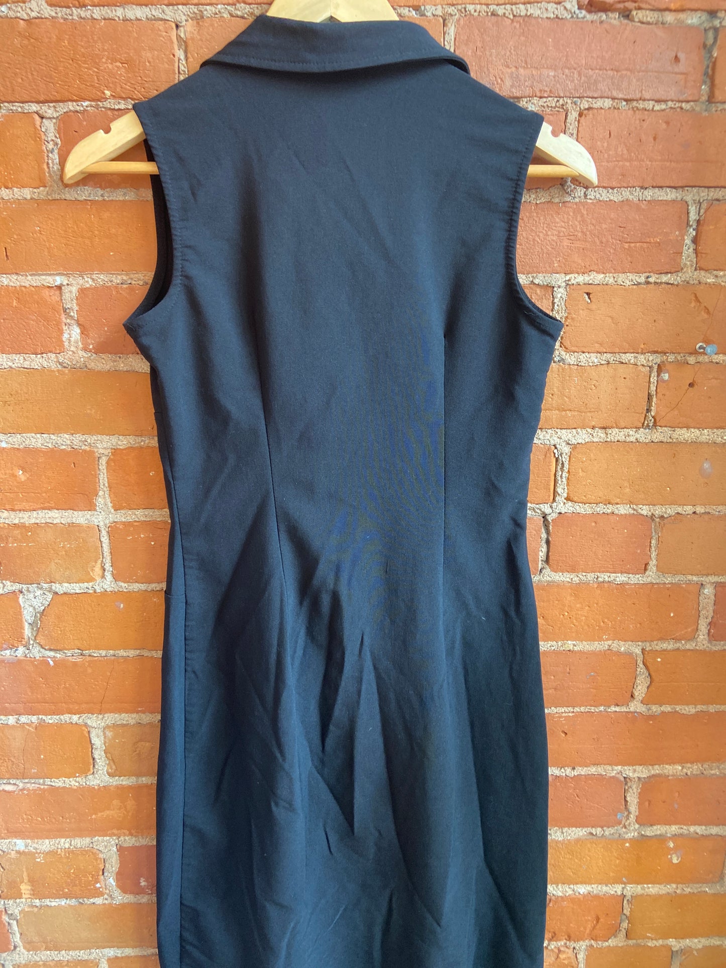90's Black Stretchy Lace-Up Dress