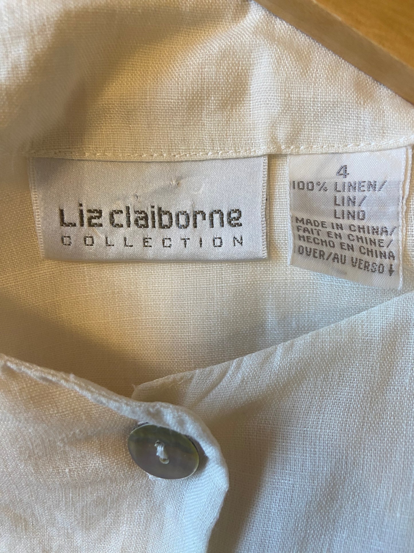 Liz Claiborne Cream Linen Blouse