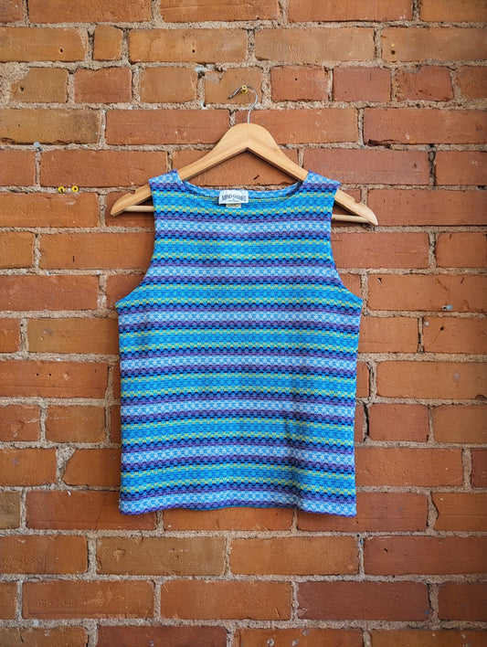 1990s Mind Games by Ike and Eddie Knit Striped Tank