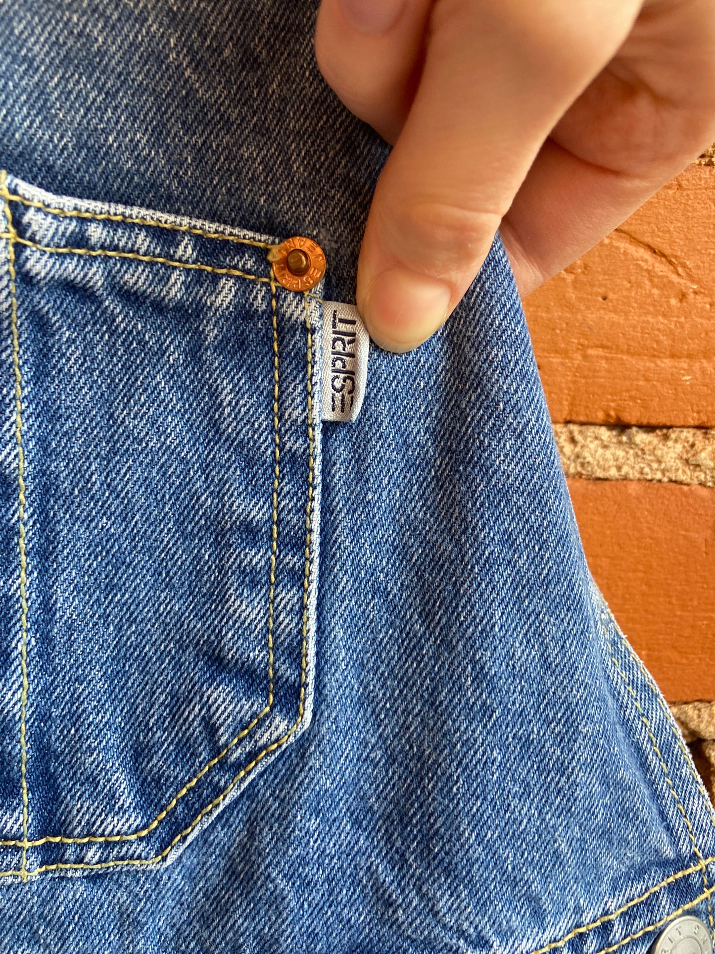 1990s Esprit Jeans Mid Wash Denim Overalls