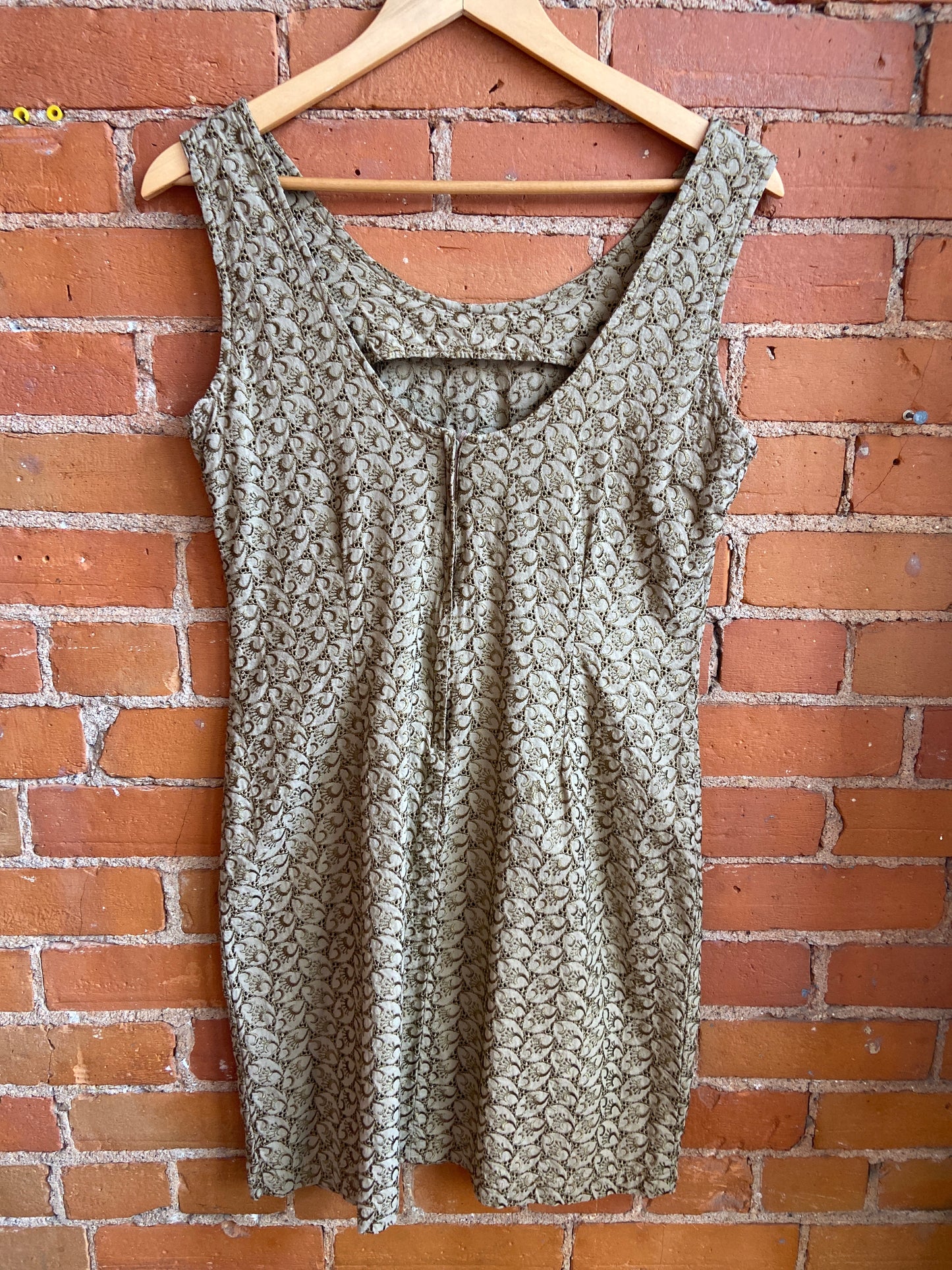 Taupe Cotton Eyelet Dress
