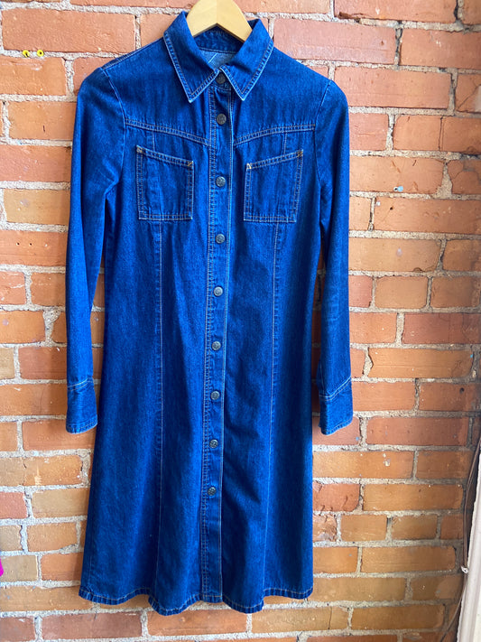 Western Style Dark Denim Dress