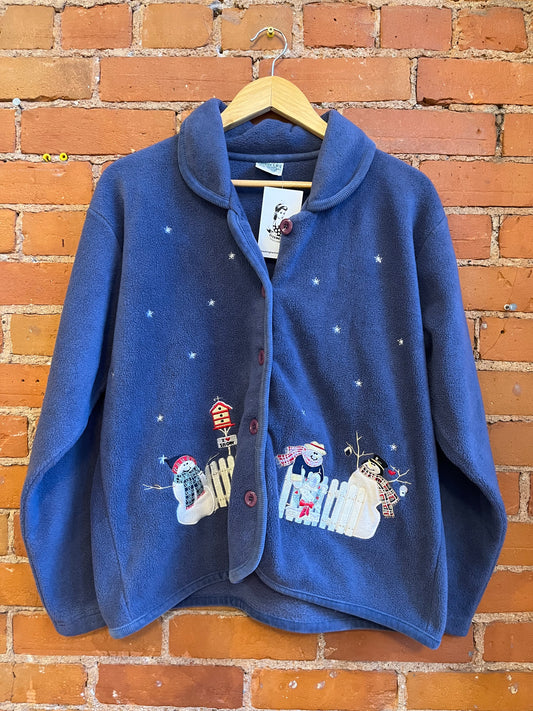 Snowman Fleece Button Up