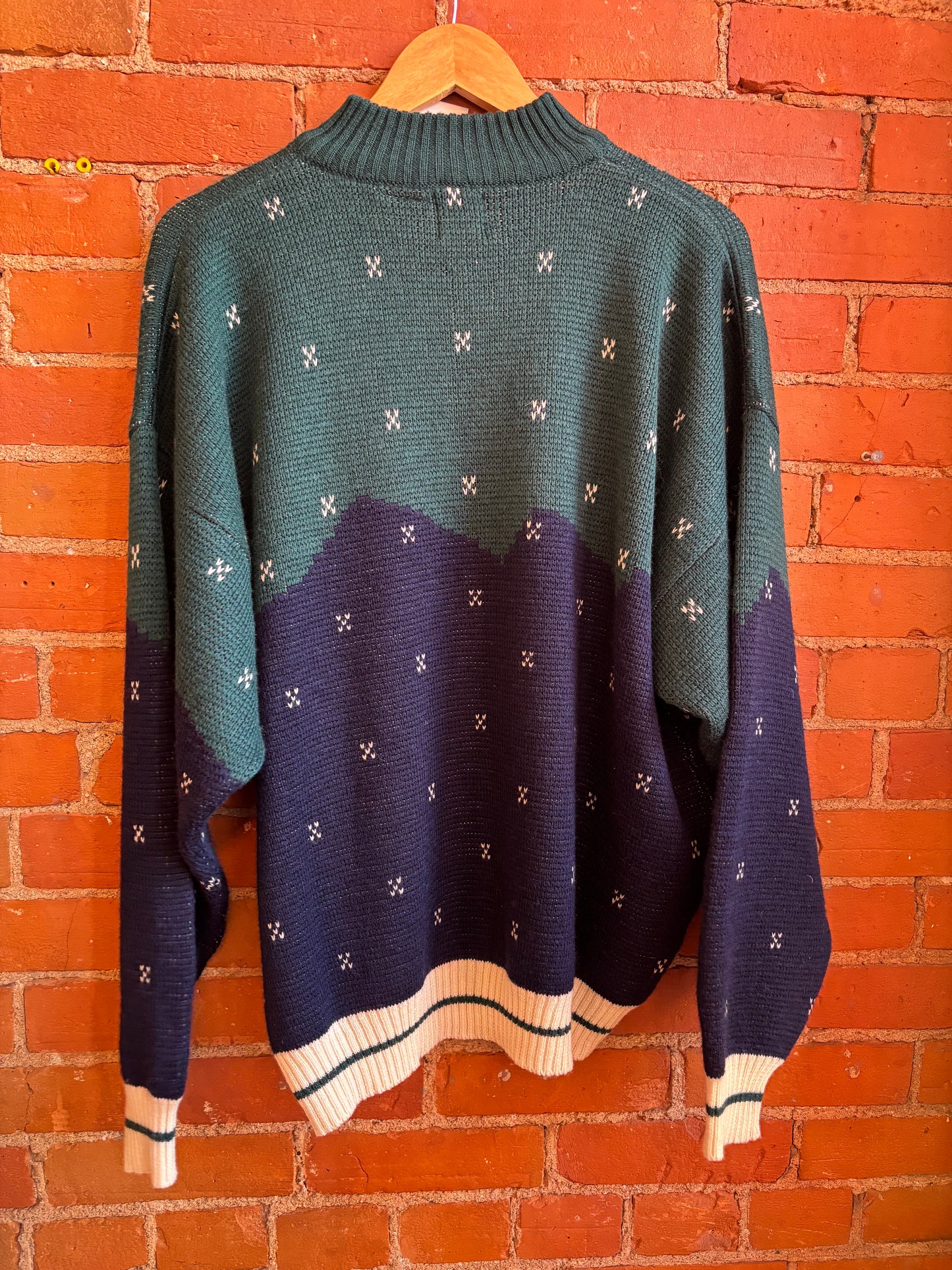 Navy Buck Sweater Navy + Green Wool Blend Quin