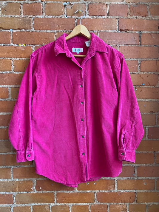 1990s Real Clothes Raspberry Pink Corduroy Shacket/Shirt