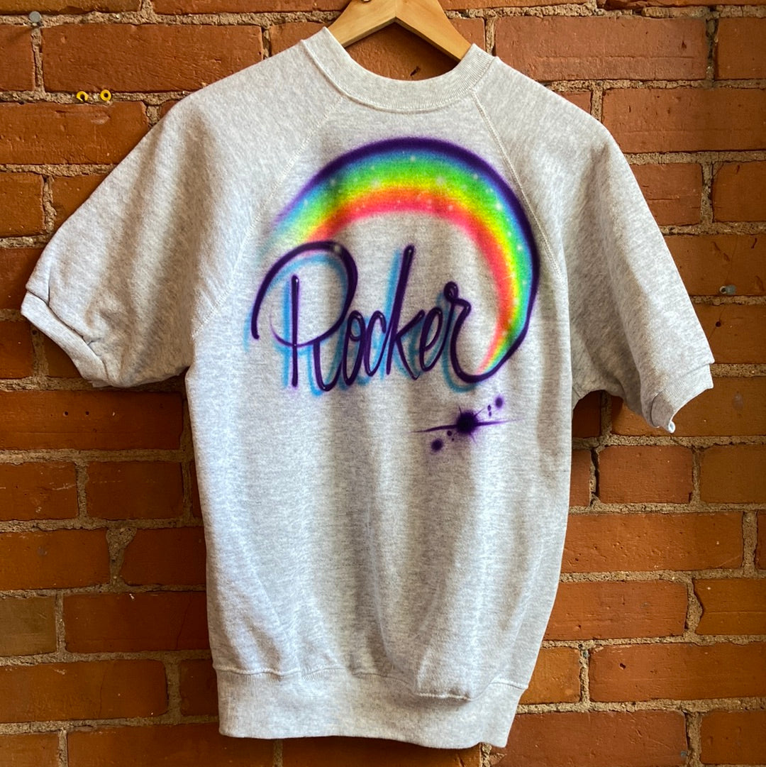 Rocker with Rainbow Print Short Sleeve Shirt