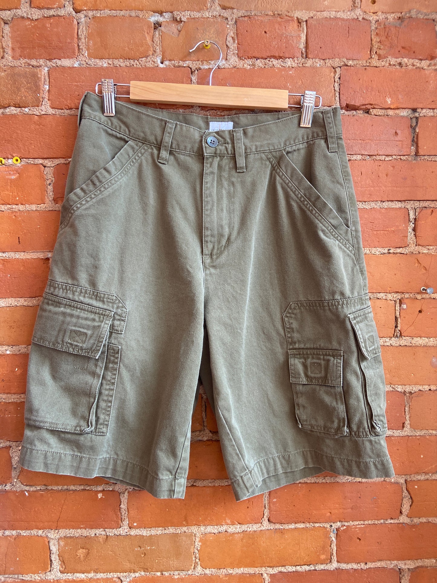 Calvin Klein Olive Cotton Cargo Shorts
