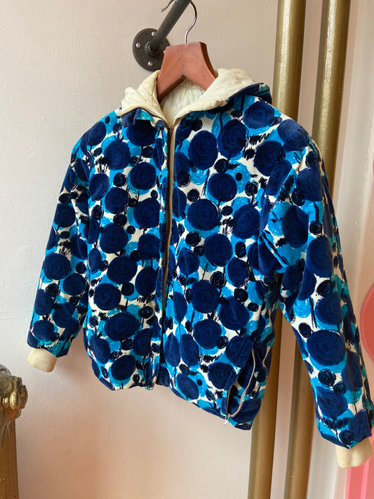 Reversible 60's Velour Hooded Bomber Jacket