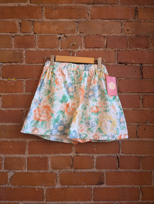 1980s Floral Boxer Style Shorts