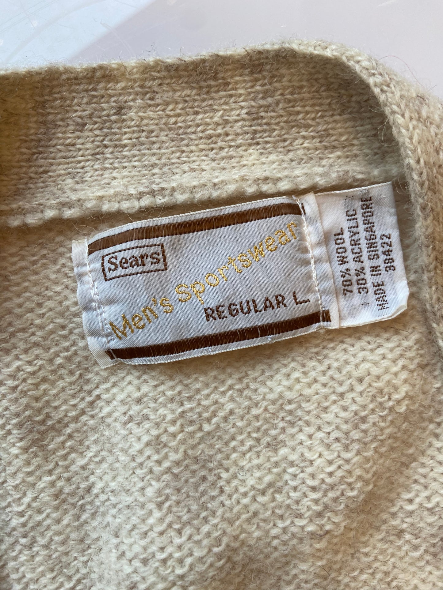 Sears Oatmeal Knit Cardigan