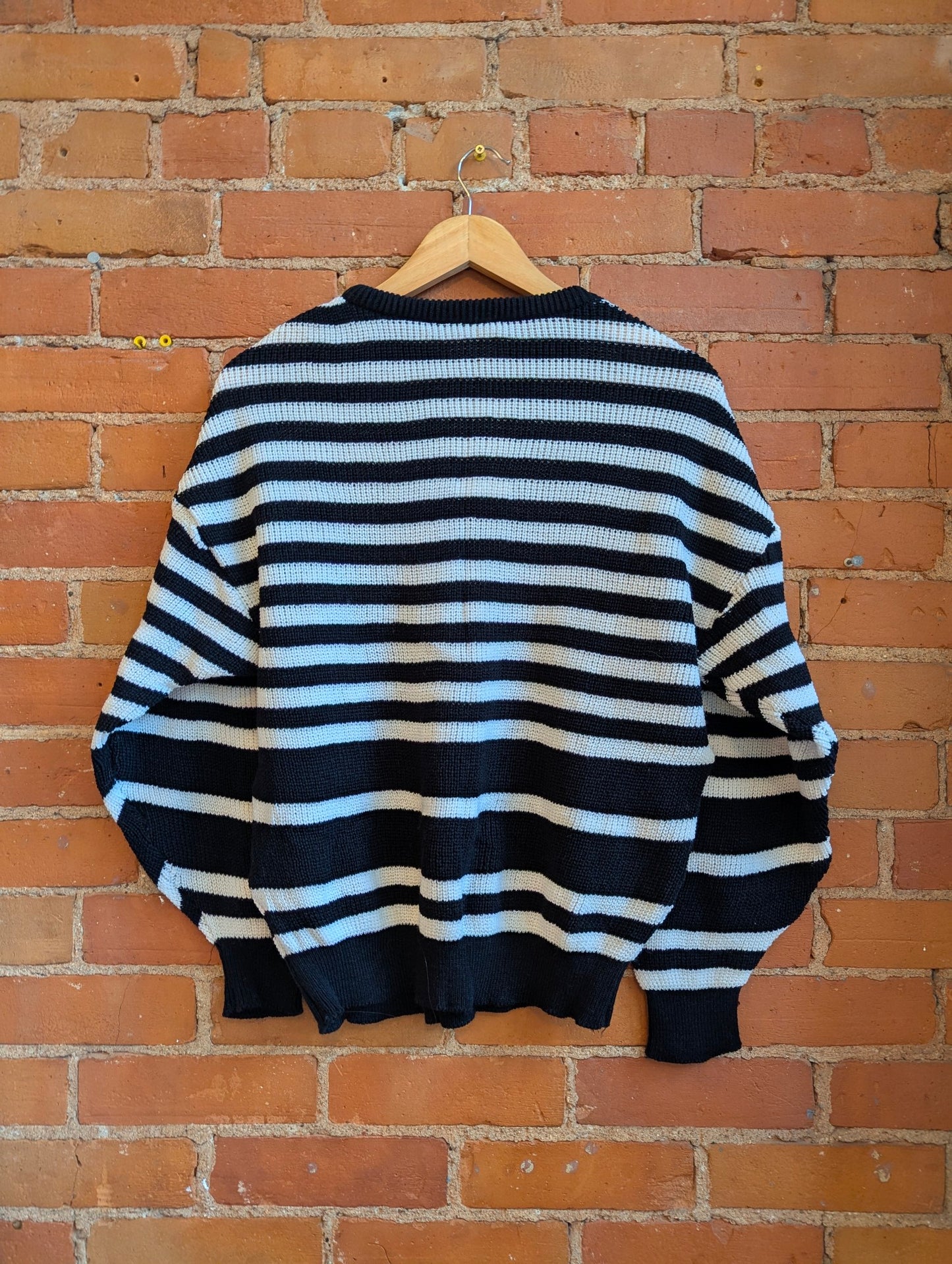 1980s Black and White Striped Sweater