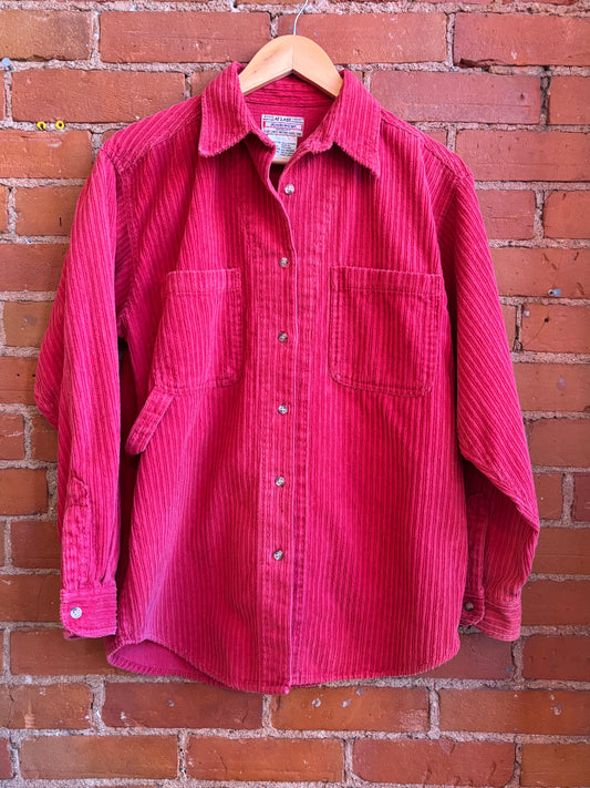 Fuchsia Corduroy Cotton Button Top At Last Jeanswear