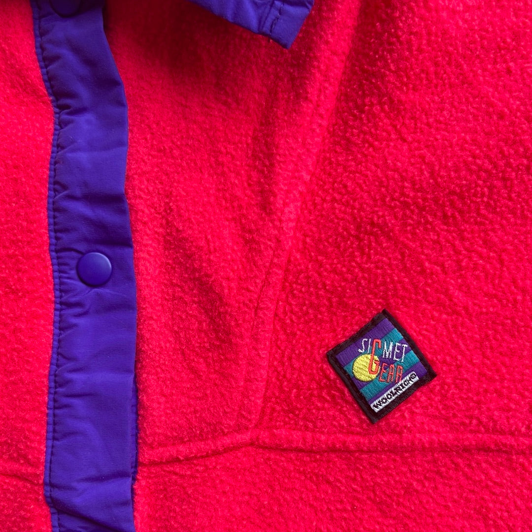 Woolrich Neon Pink Buttoned Fleece Jacket
