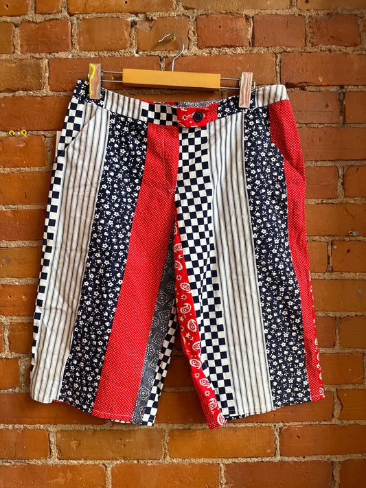 70’s Handmade Colorful Patchwork Shorts