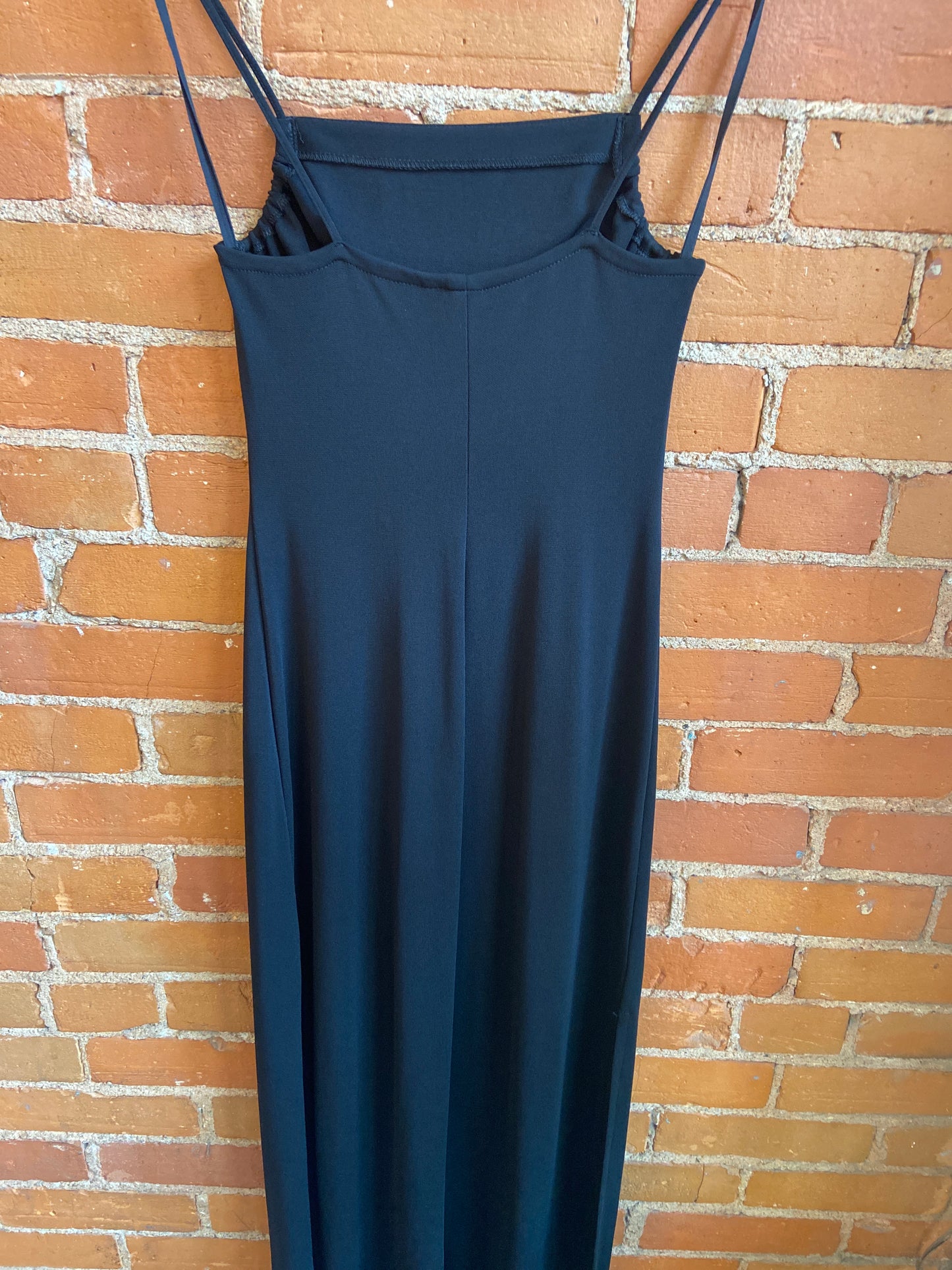 90's Jacob Square-Neck Black Maxi Dress