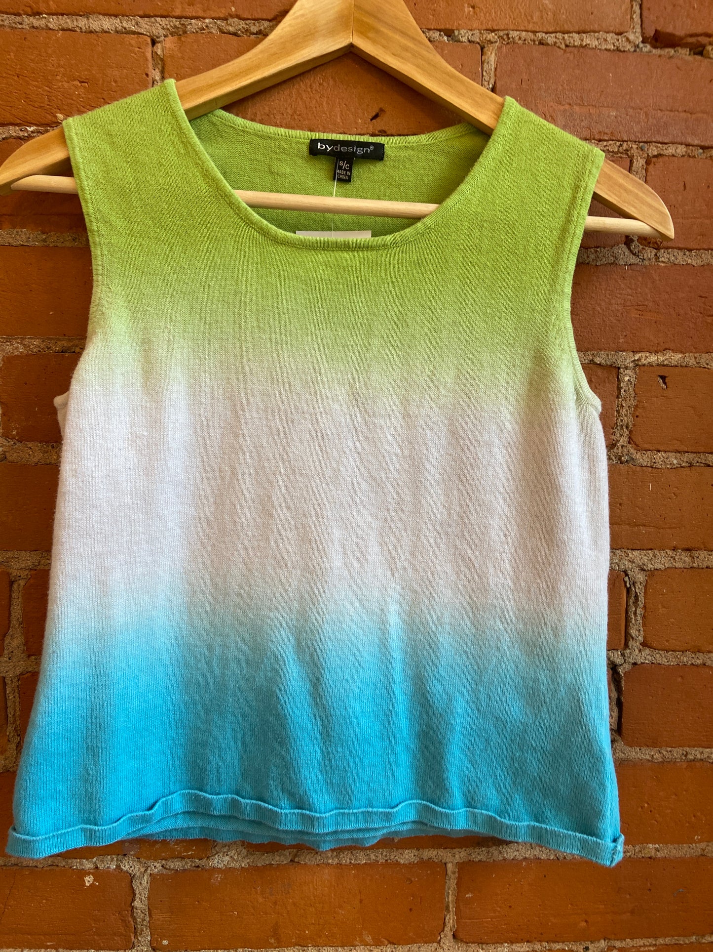 Ombre Green/White/Blue Tank