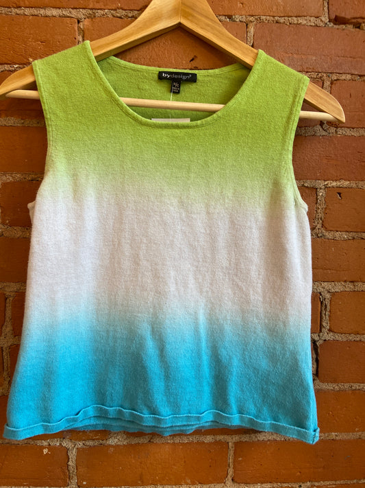 Ombre Green/White/Blue Tank