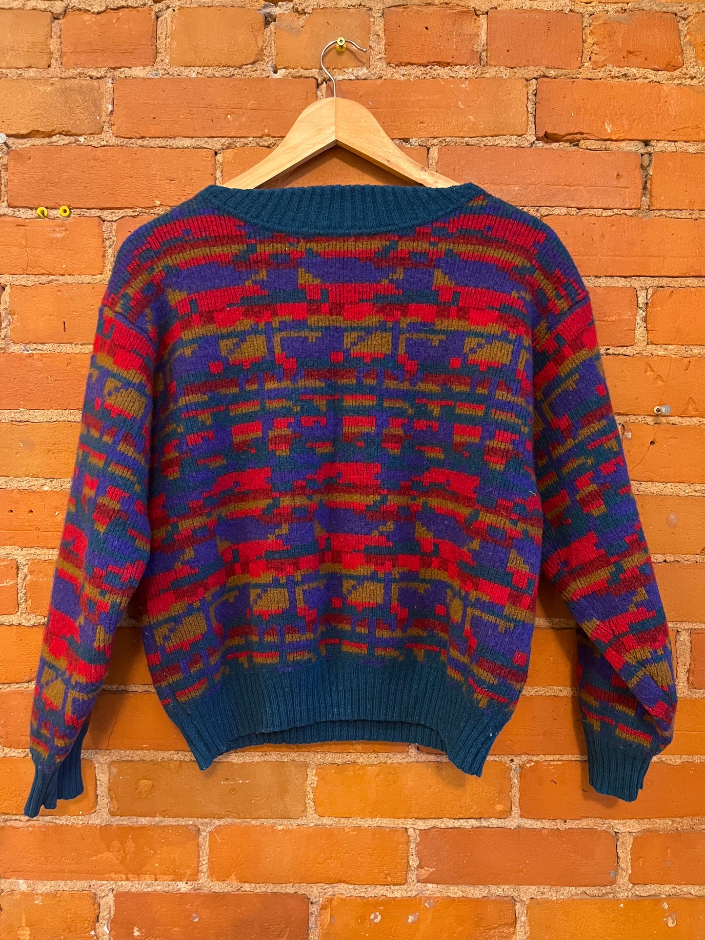 Sisley Colourful Abstract Wool Sweater