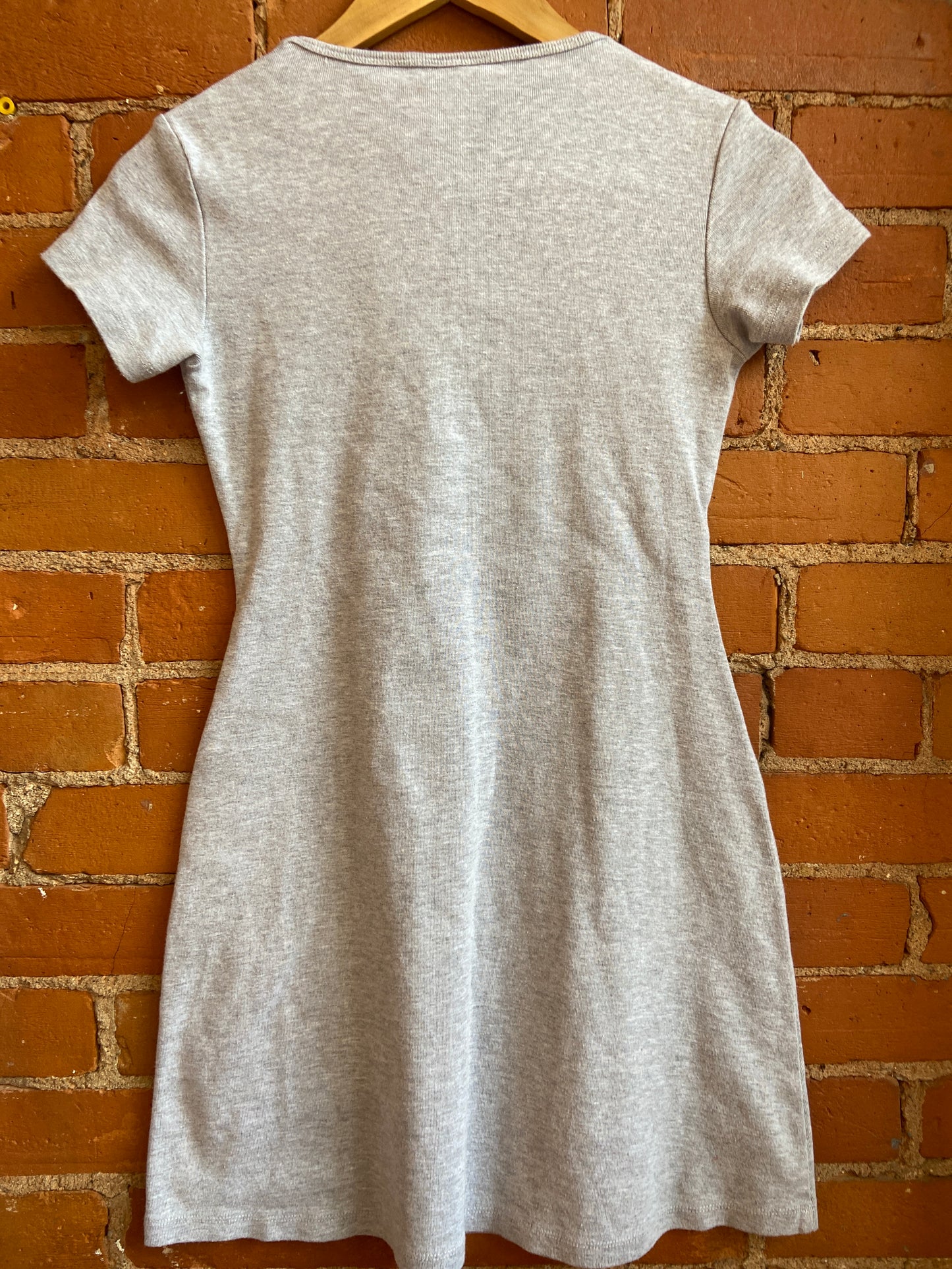 90's Light Grey Cotton Bodycon Dress