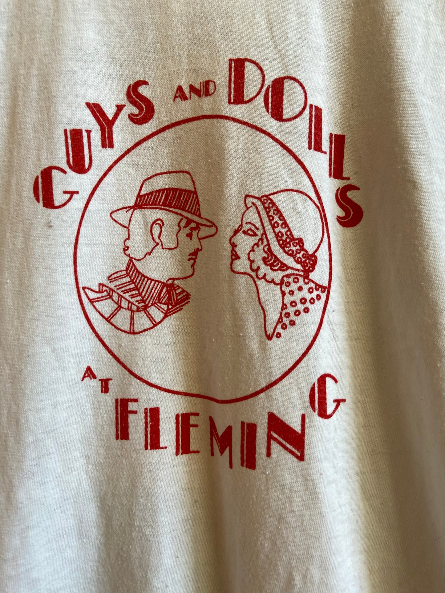 Ringer Tee with Guys & Dolls Fleming Graphic on Front