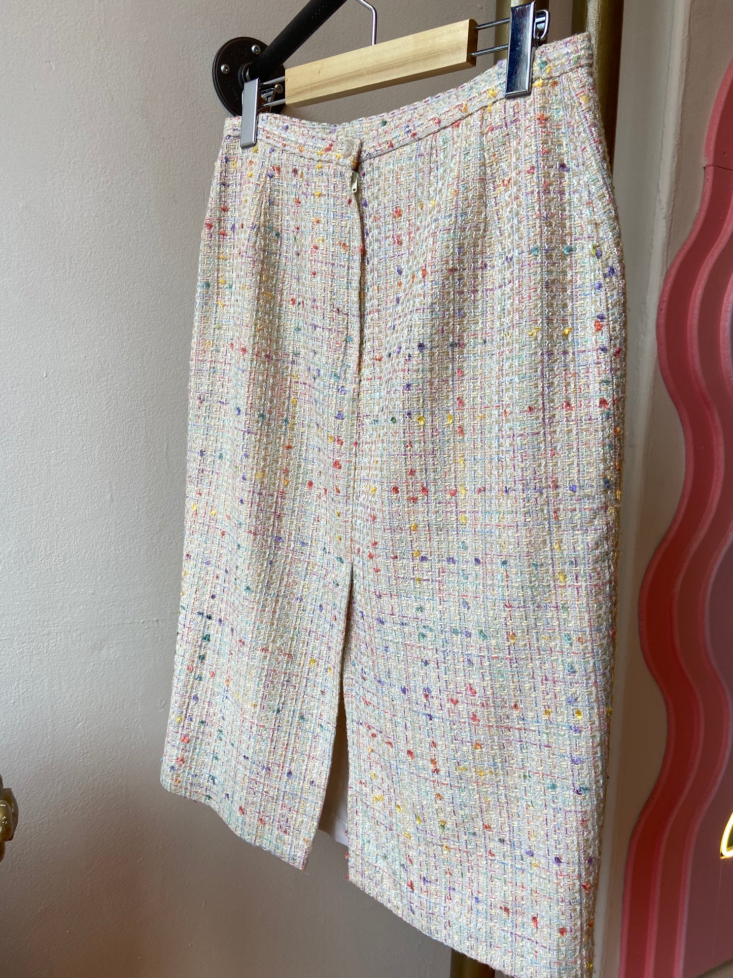 Chanel-style Tweed Spring Pencil Skirt