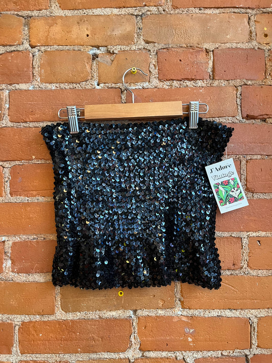 Black Sequin Tube Top