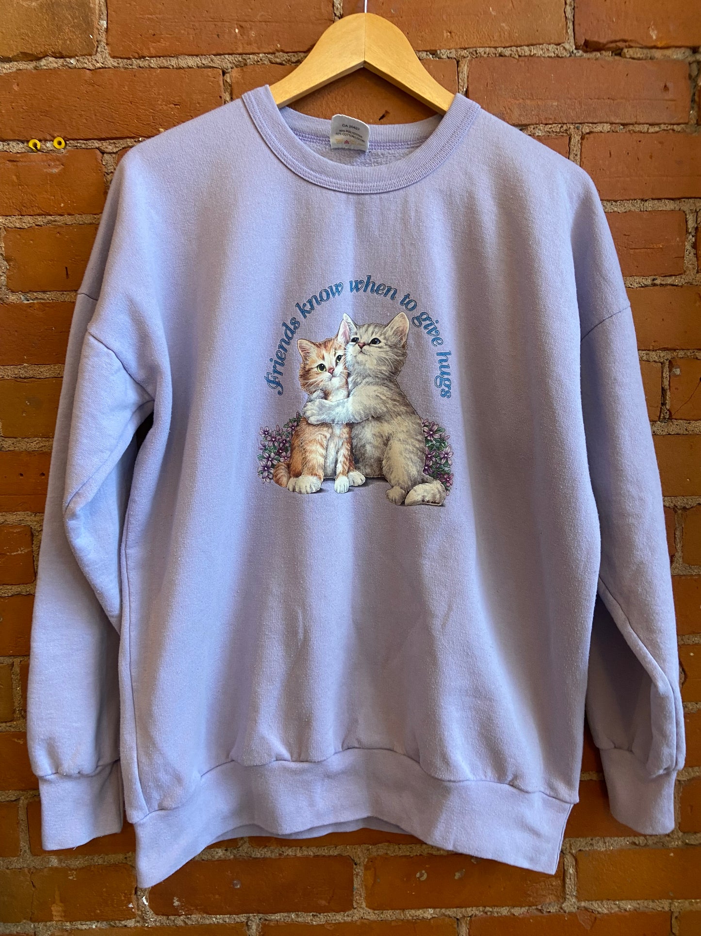 Lilac Hugging Kitty Crewneck