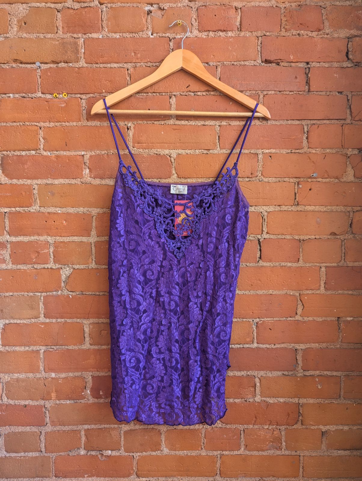 1990s Cinema Etoile Purple Lace Slip