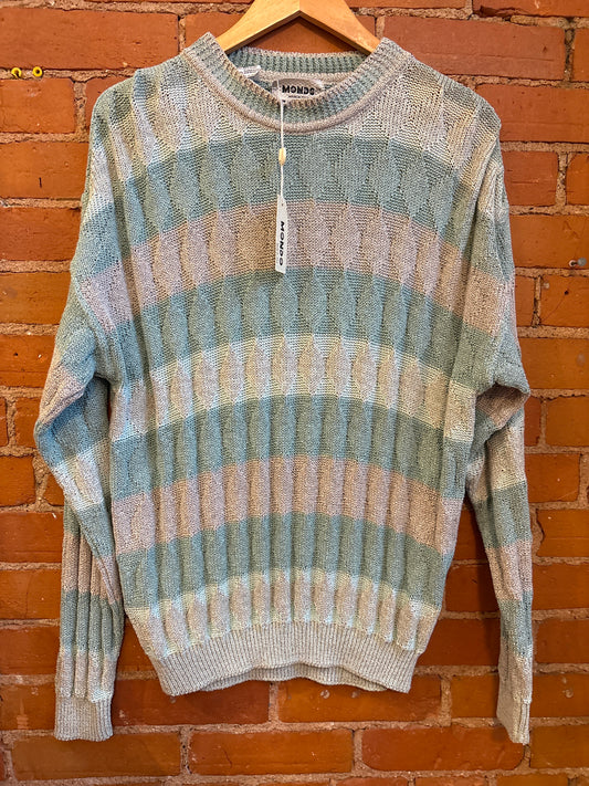 Deadstock Seafoam & Grey Textured Sweater