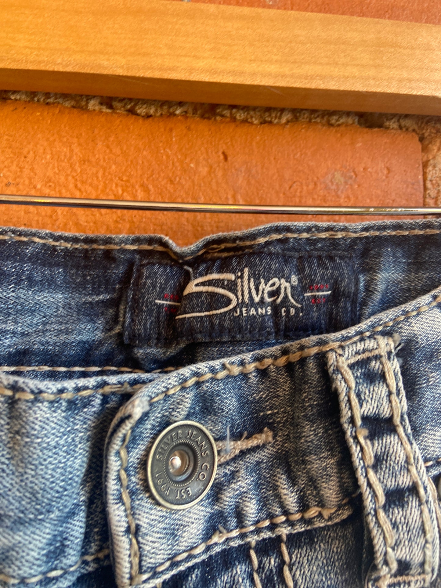 Y2K Silver Denim Jeans