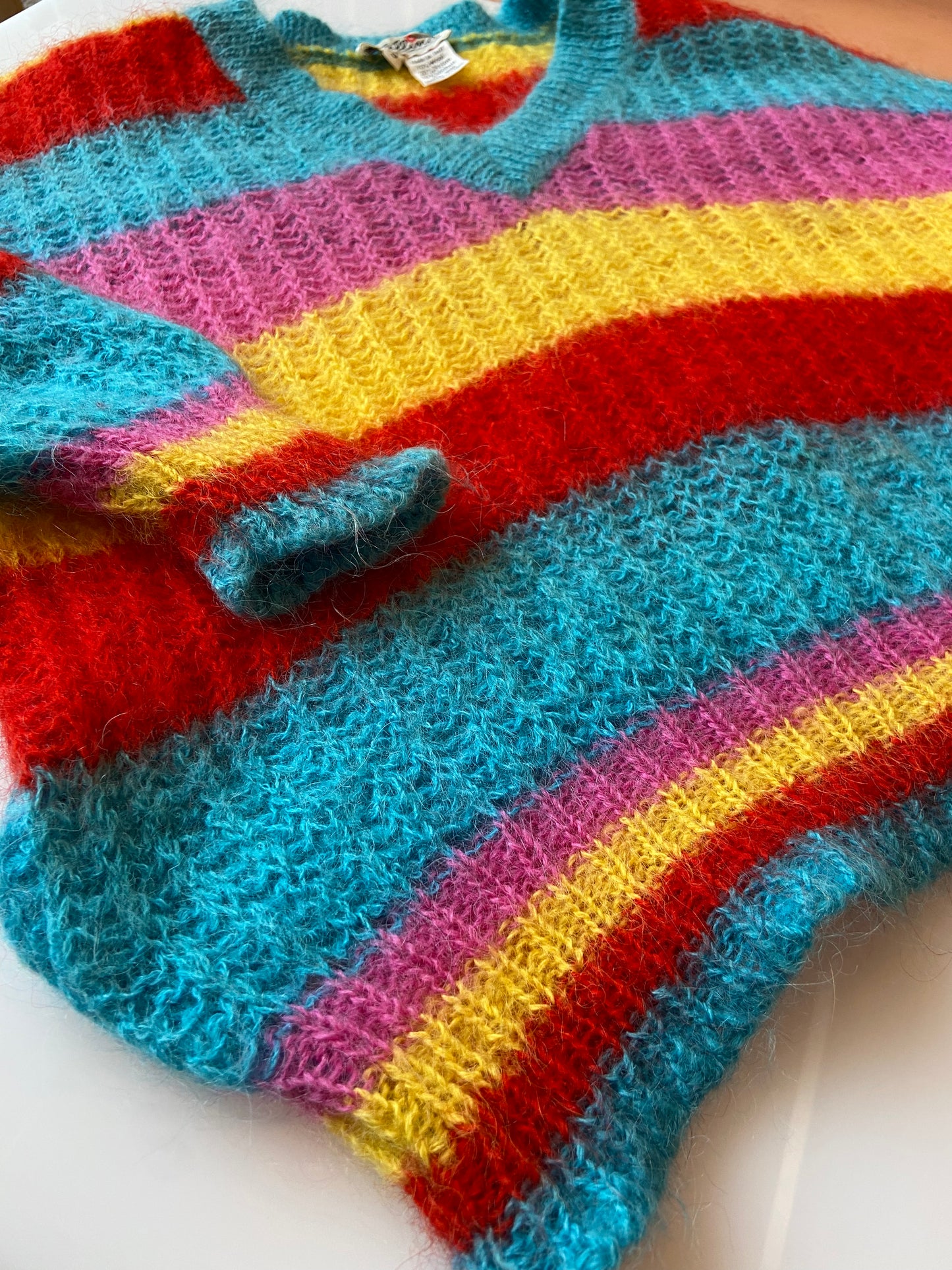 Vallina Striped Colourful V-Neck Sweater!