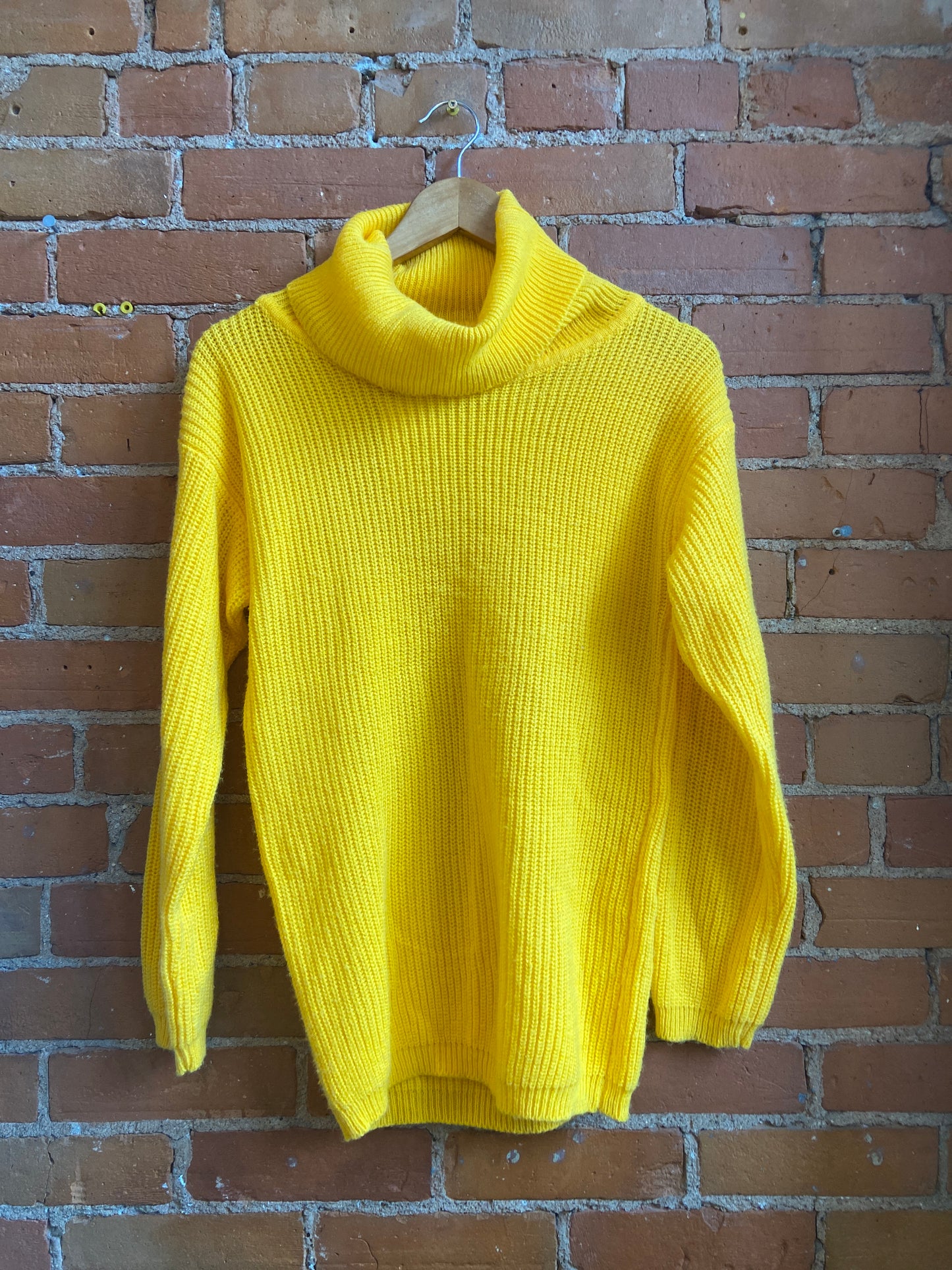 1980s Impromptu Bright Yellow Turtleneck Sweater
