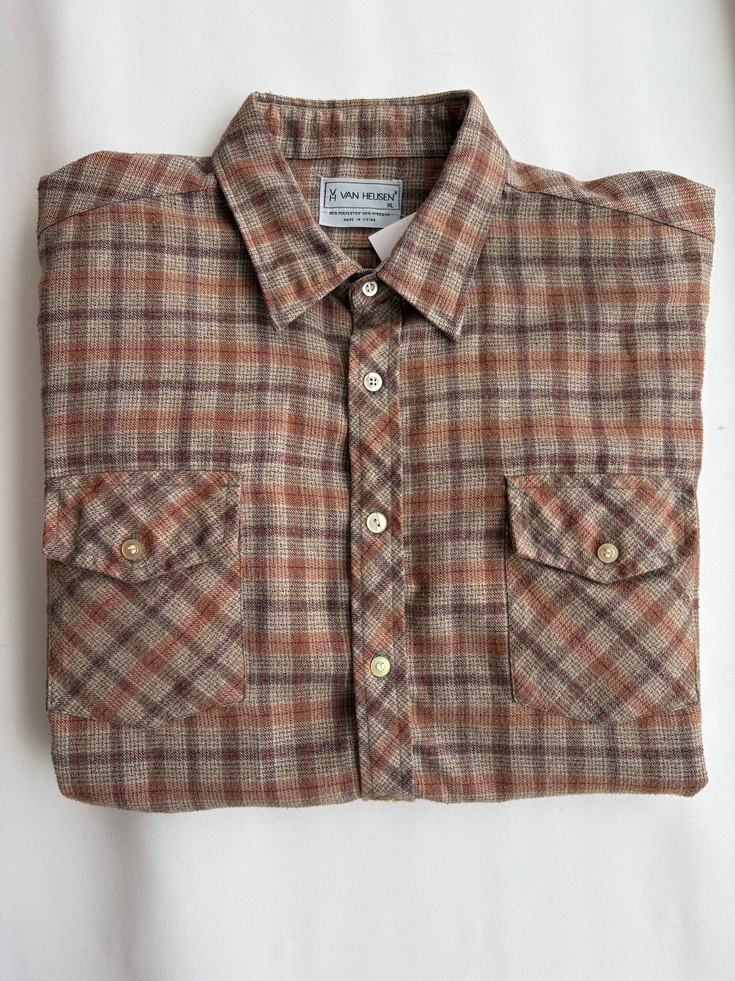 Light Brown Plaid Button-Up