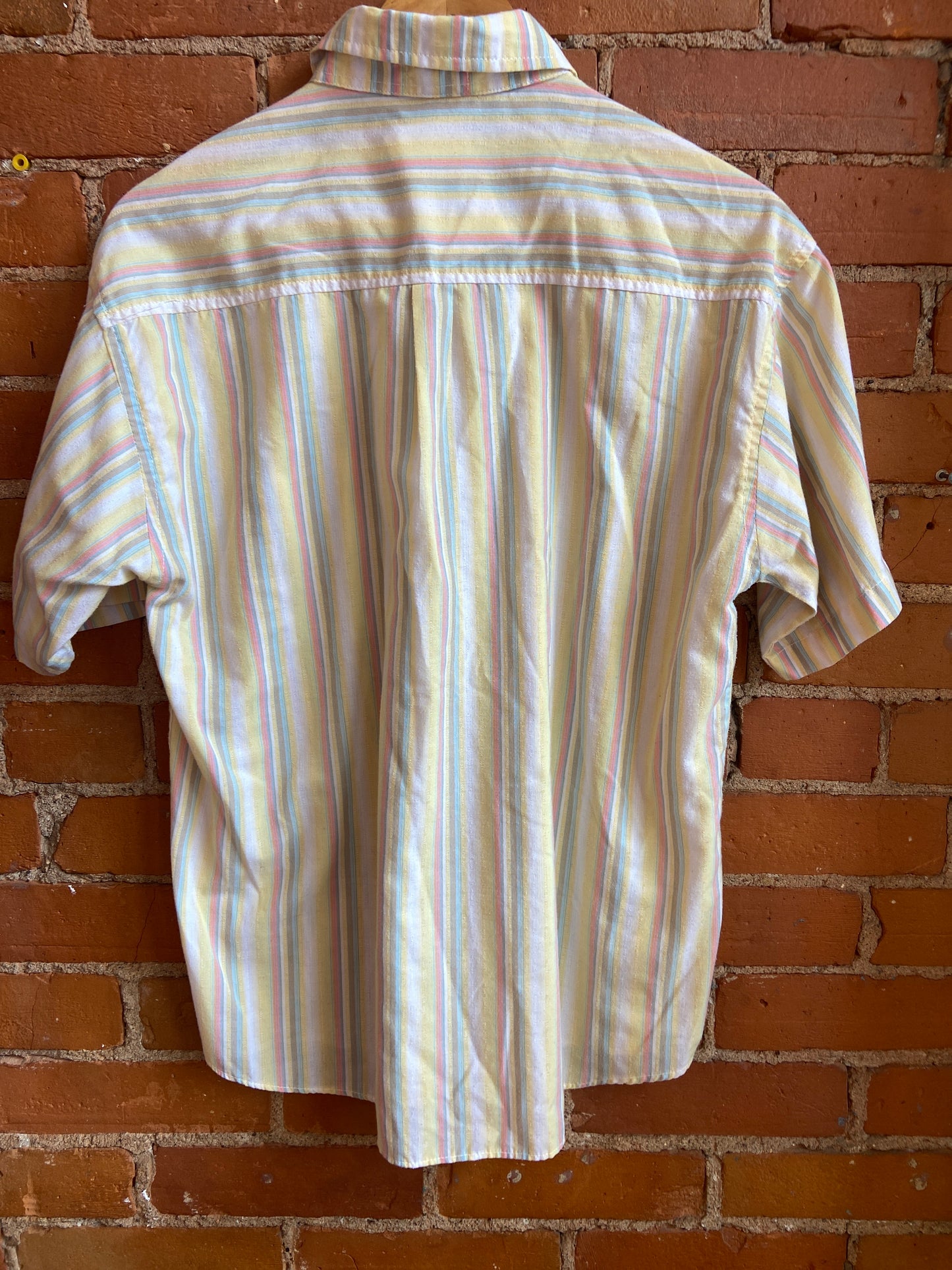 Yellow Striped Short-Sleeve Button-Up
