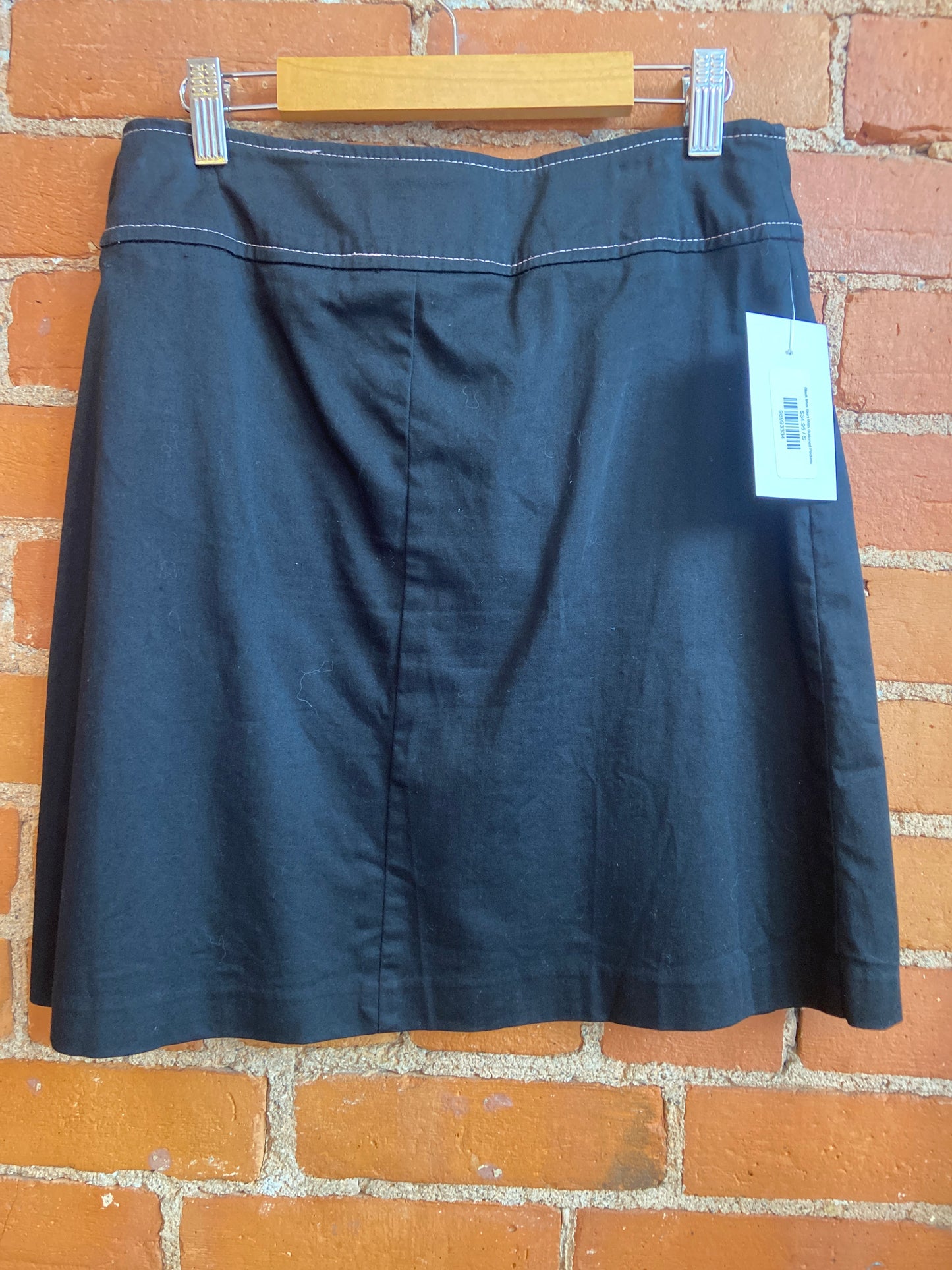 Black Mini Skirt With Buttoned Pockets