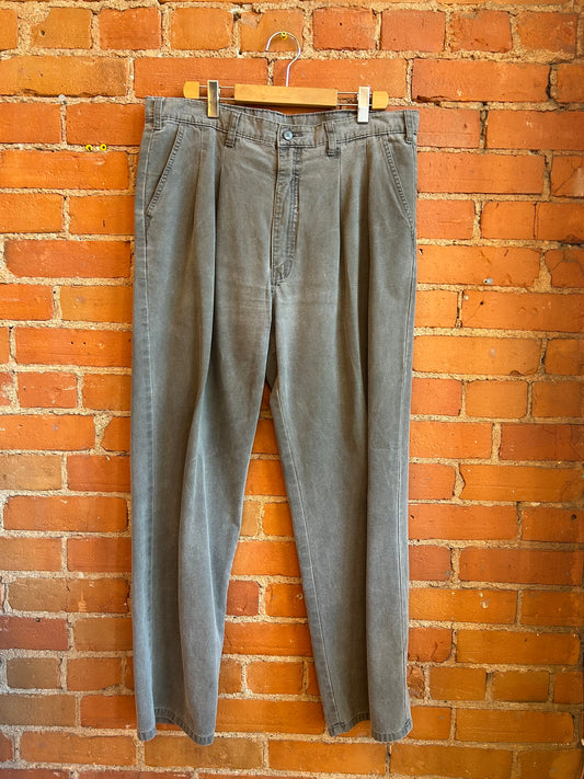 Grey Pleated Khaki Pants