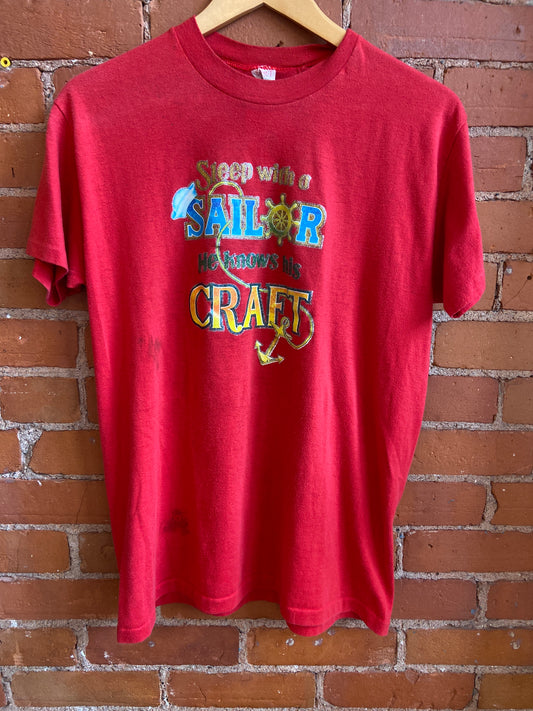 Sleep With A Sailor T-Shirt *As is: stains & hole