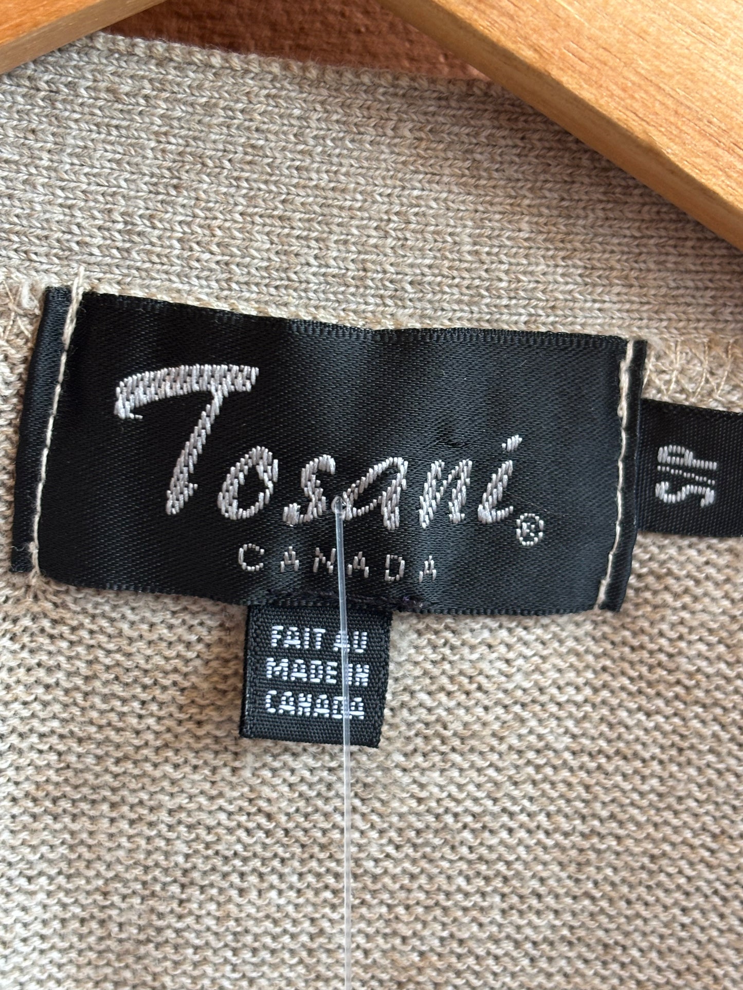 Tosani Cafe Au Lait Wavy Stripes Cardigan