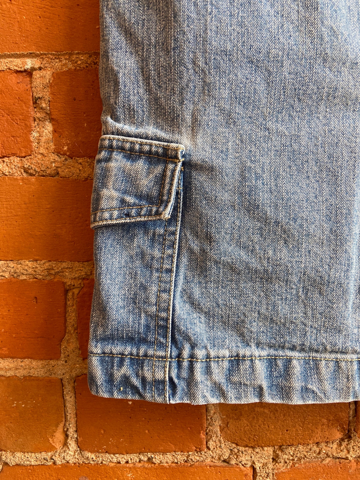 Y2K Xhilaration Light Wash Denim Mini Skirt With Cargo Pockets
