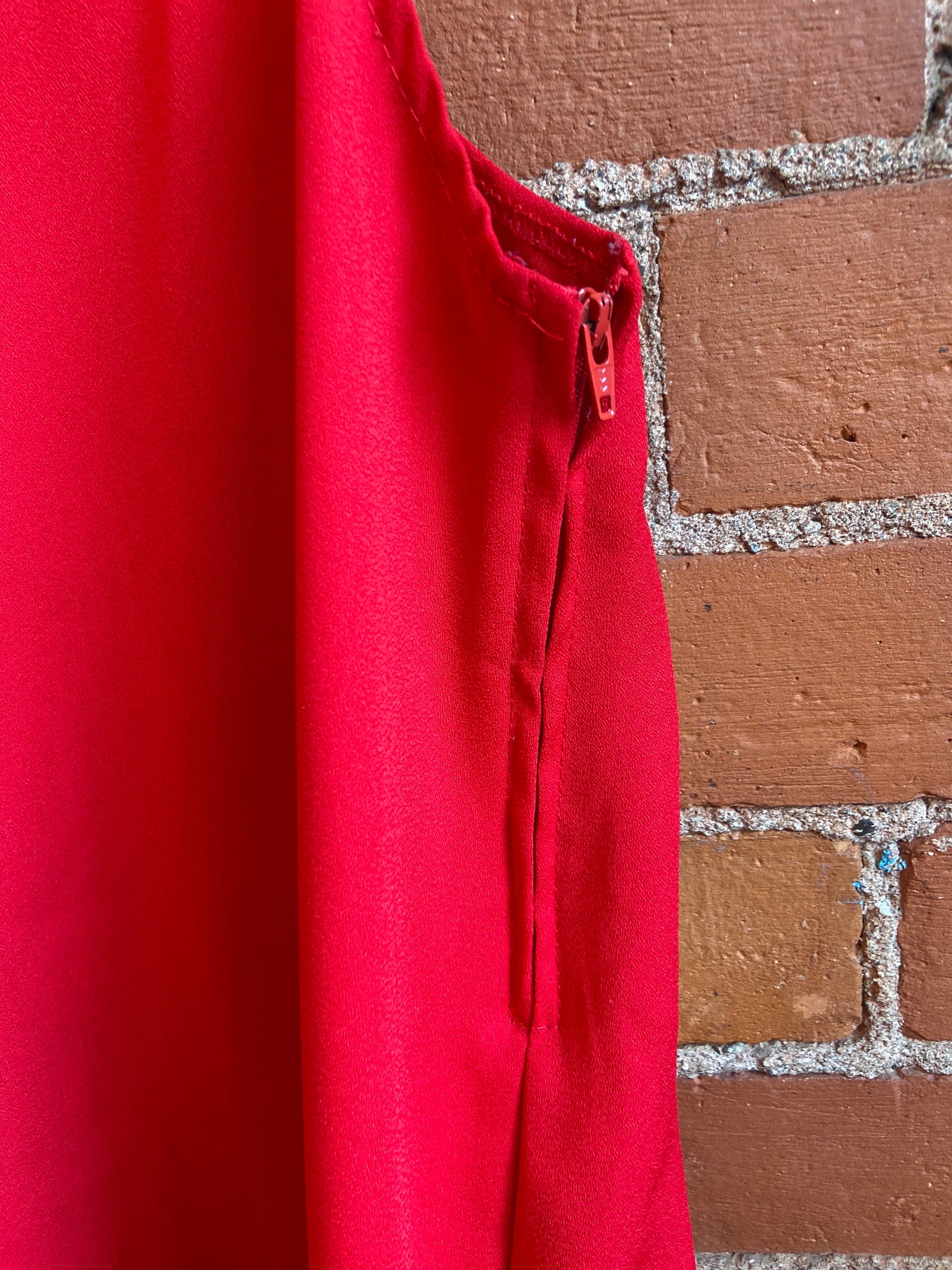 Bright Red 90's Pinafore Dress