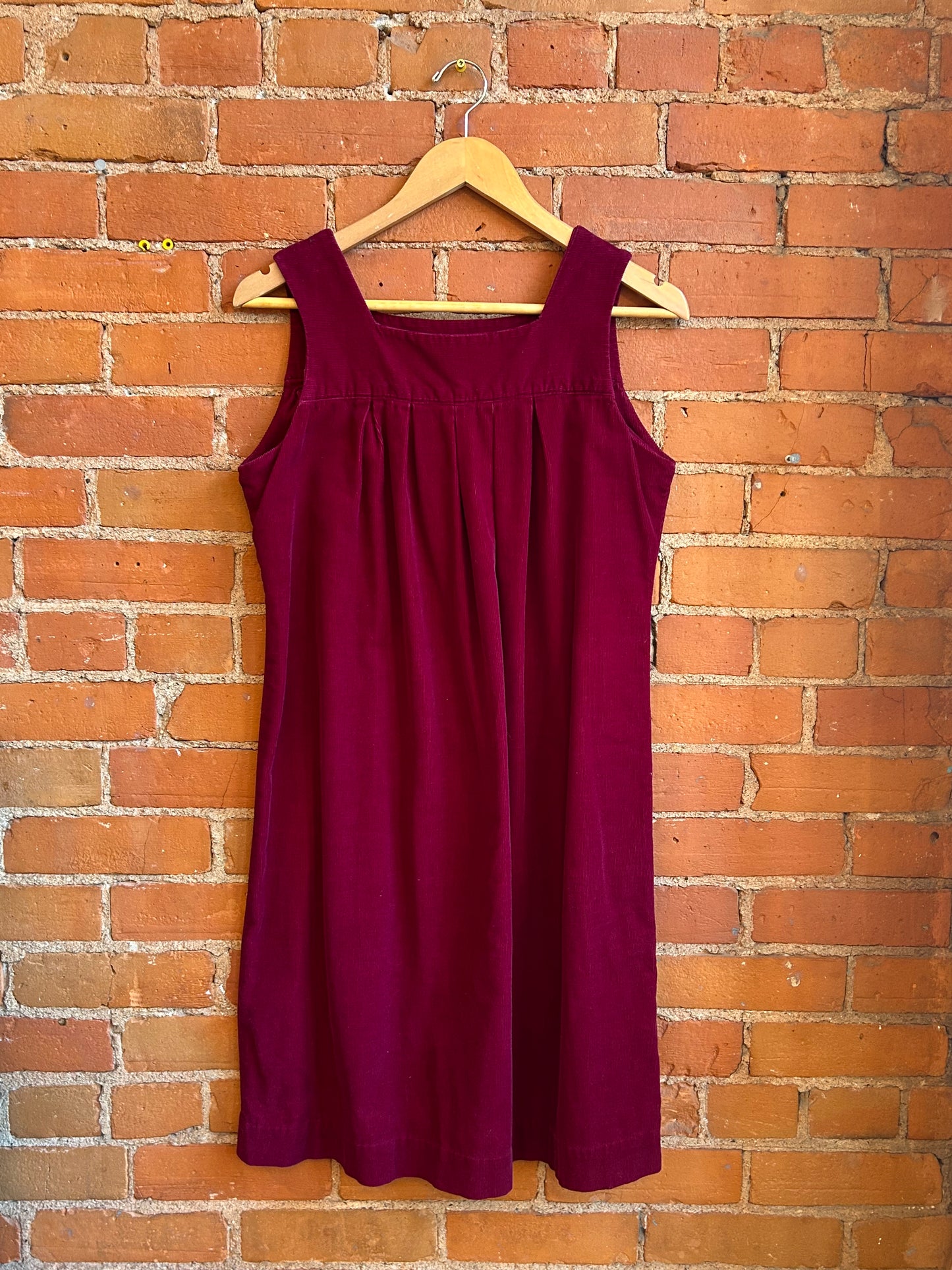 Burgundy Corduroy Pinafore Dress