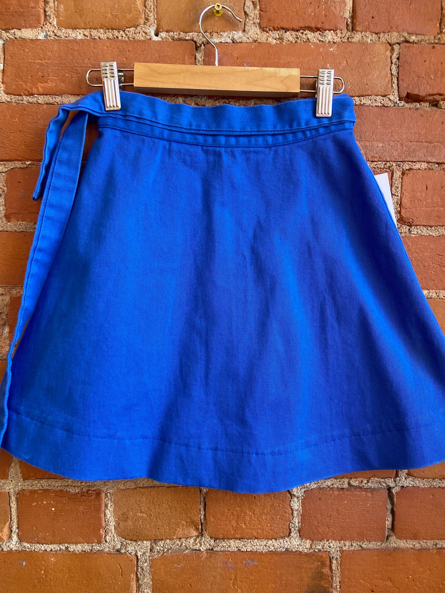 60's Royal Blue Wrap Mini Skirt
