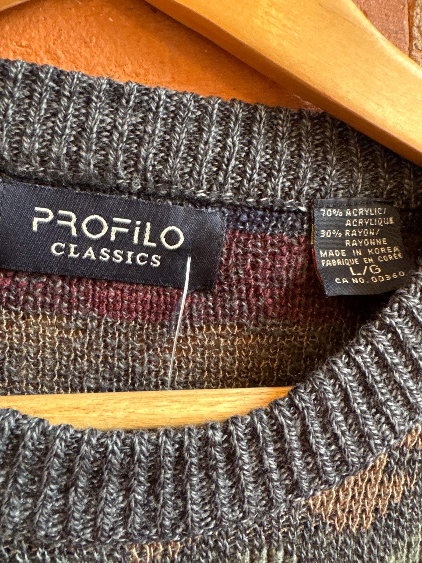 Dark Earthtone Patterned Dad Sweater