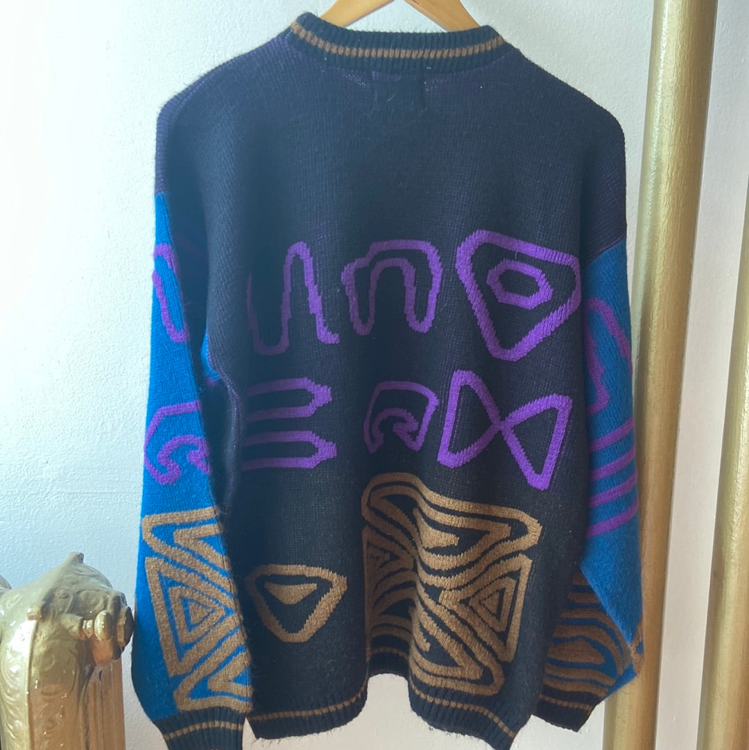 Black & Multicolour Sweater