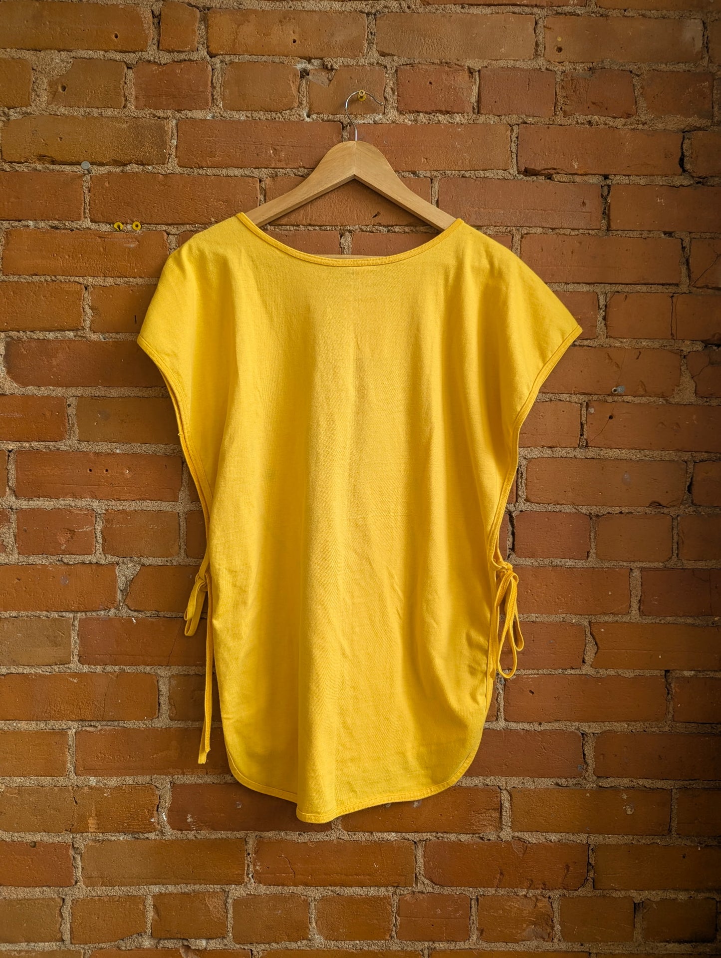 1980s Rose Knits Coolin' Out Jamaica Yellow Swimsuit Cover-Up Top