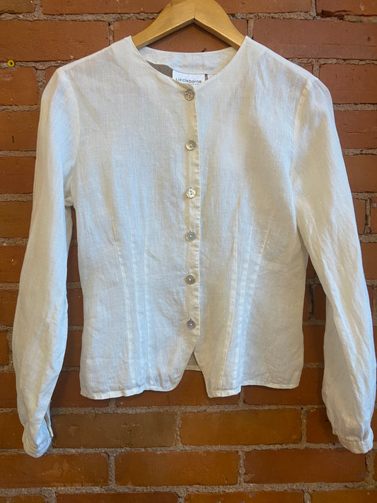 Liz Claiborne Cream Linen Blouse