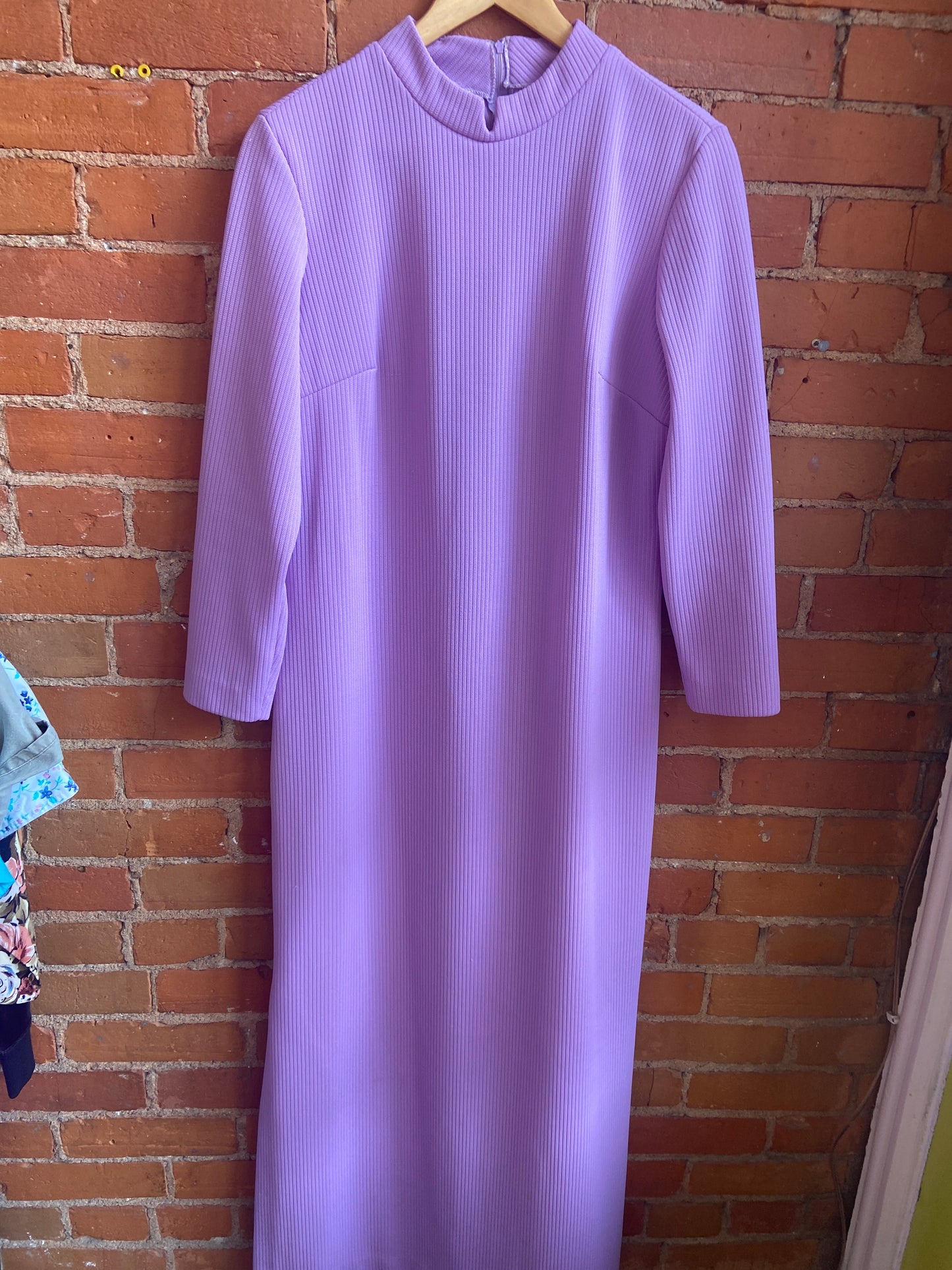 70's Lilac Union-Made Belted Maxi Dress