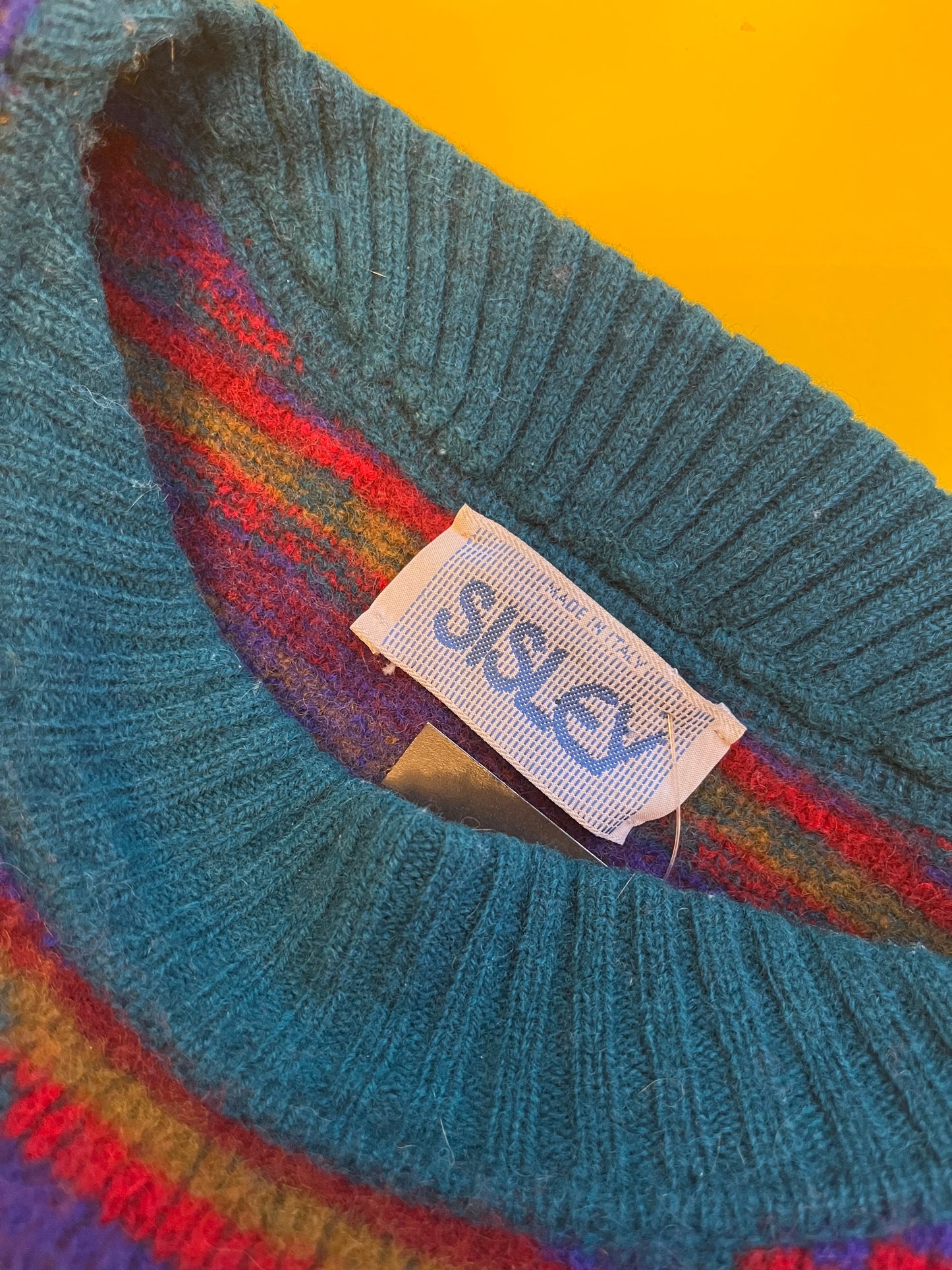 Sisley Colourful Abstract Wool Sweater