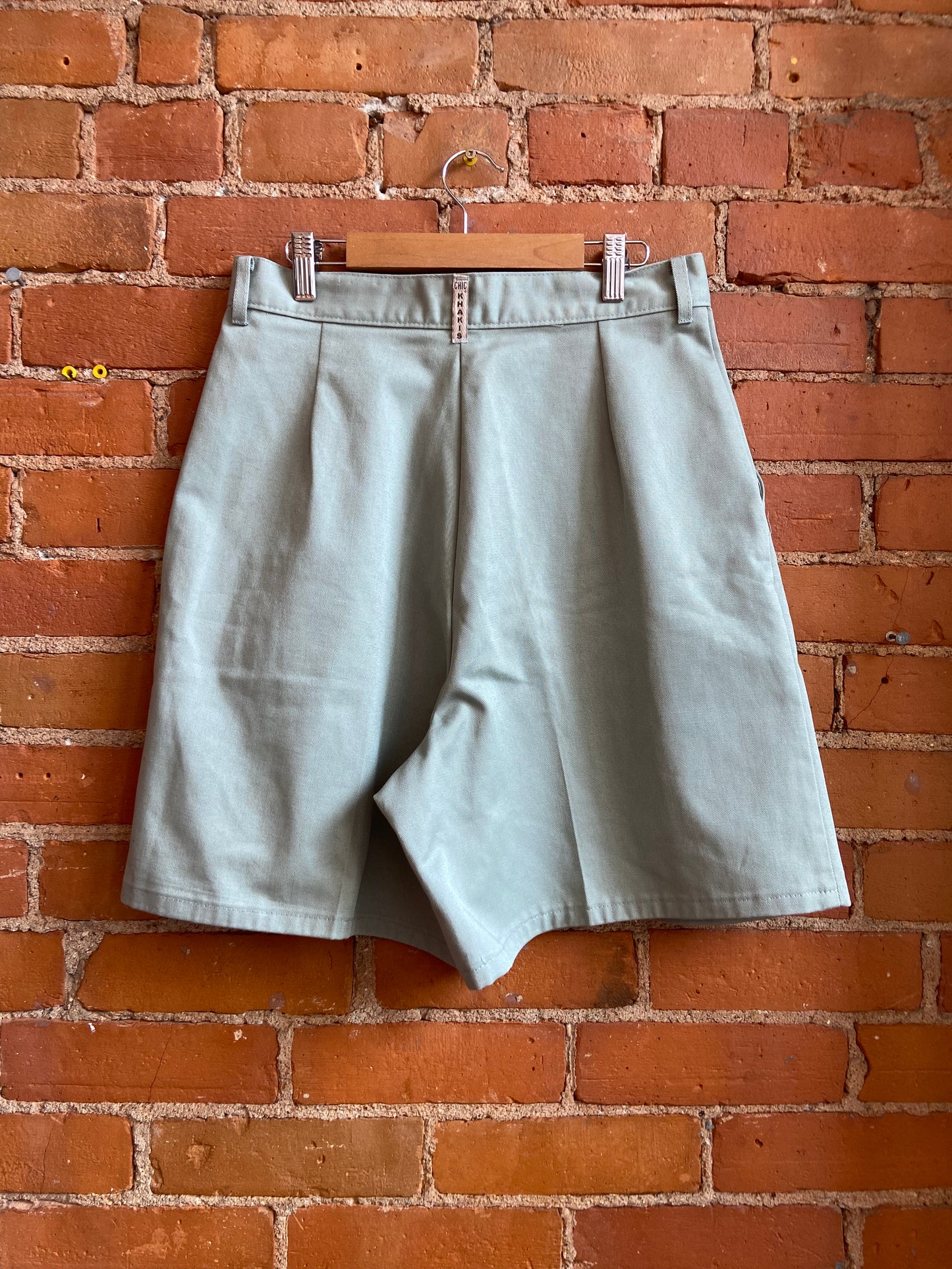 1990s Chic Beige Cotton High Rise, Longline Shorts